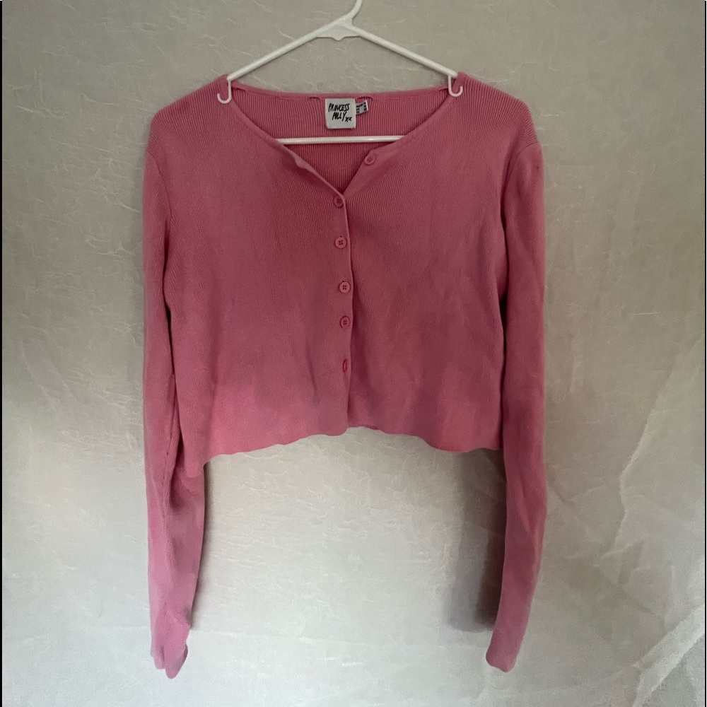 Princess Polly pink button up sweater